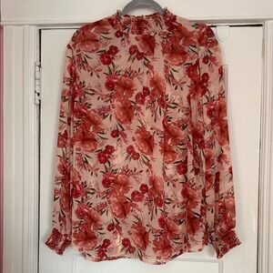 Torrid Floral Mock Neck Blouse